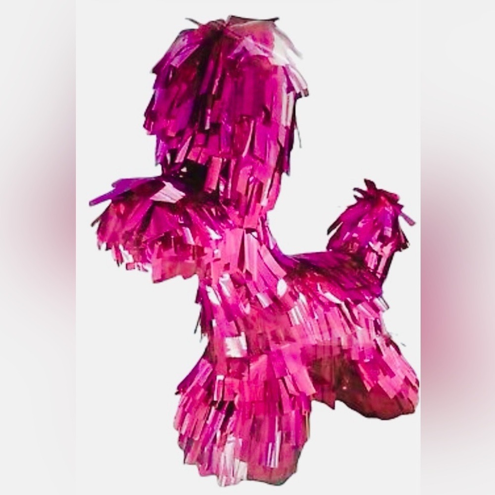 Pink Metallic Balloon Dog Piñata Party Decoration